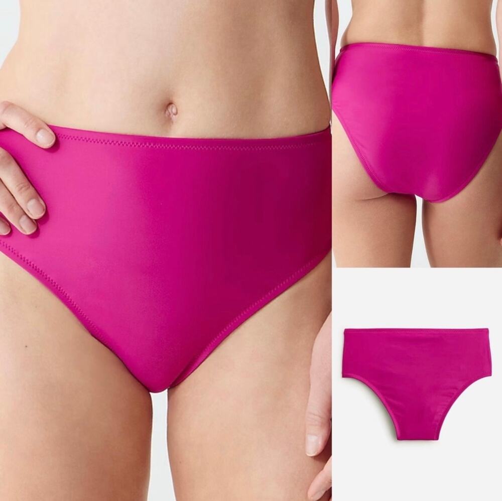 J. Crew Hallie Bikini Bottom in Magenta Orchid Size Medium